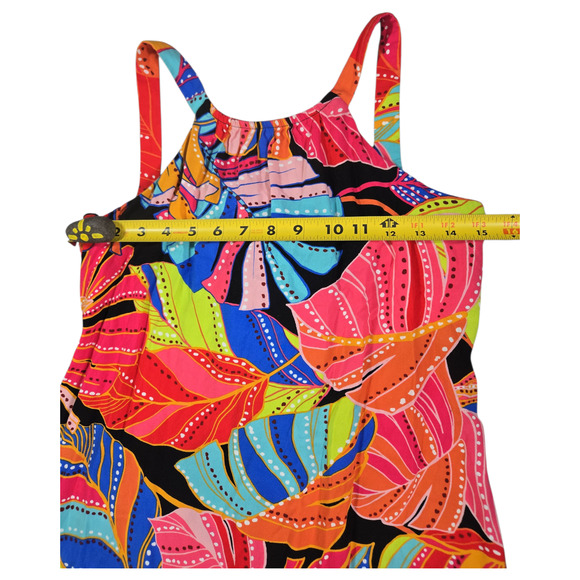 1. State Wom XS Sleeveless Dress Tiered Ruffle Tropical Bright Spring Summer EUC - Picture 6 of 11